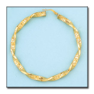 AROS CON GRECA EN ORO DE 18KL - 55MM