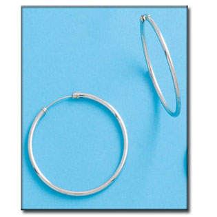 AROS EN ORO BLANCO DE 18KL DIAMETRO 35MM