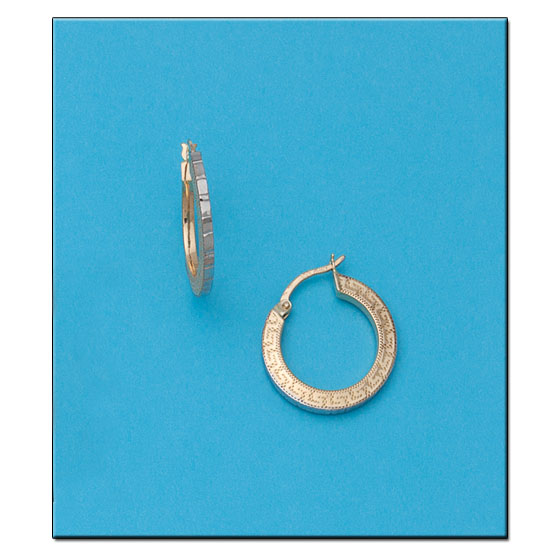 AROS EN ORO DE 18KL GRECA DIAMETRO 15MM