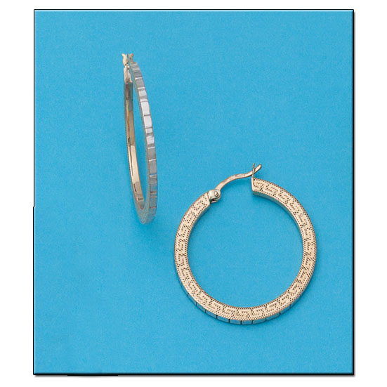 AROS EN ORO DE 18KL GRECA DIAMETRO 25MM