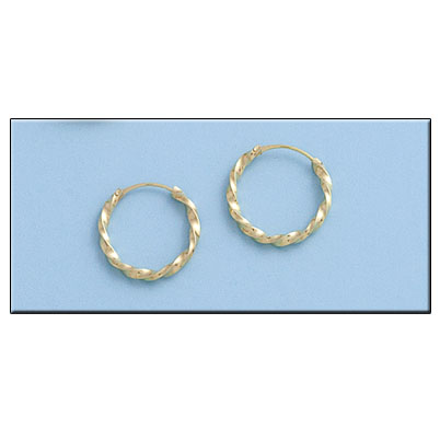 AROS RIZADOS EN ORO DE 18KL - 13MM