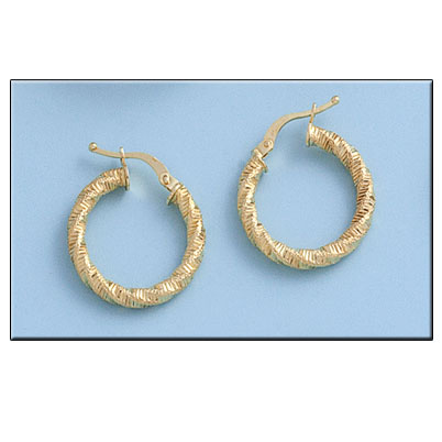 AROS RIZADOS EN ORO DE 18KL - 16MM