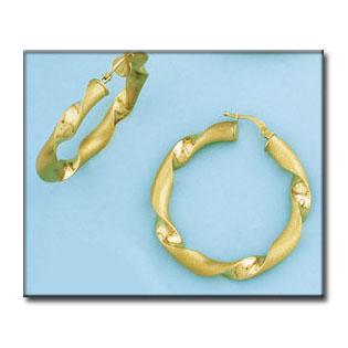 AROS RIZADOS EN ORO DE 18KL - 30MM