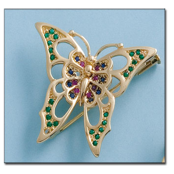 BROCHE Y COLGANTE MARIPOSA ORO 18KL 