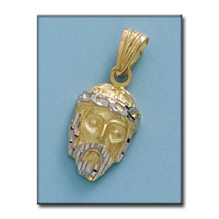CABEZA CRISTO BICOLOR ORO 18KL - 13X21MM