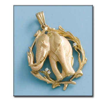 CABEZA ELEFANTE ORO 18KL DE 36X43MM