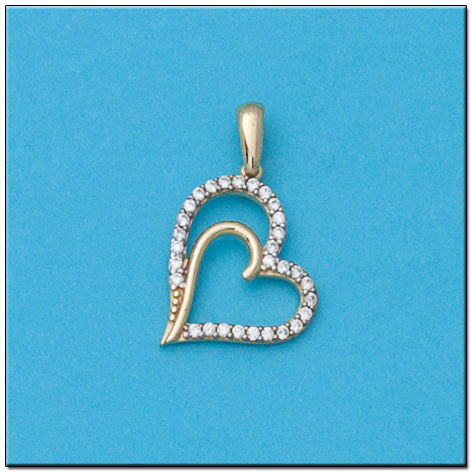 COLGANTE EN ORO DE 18KL CORAZONES