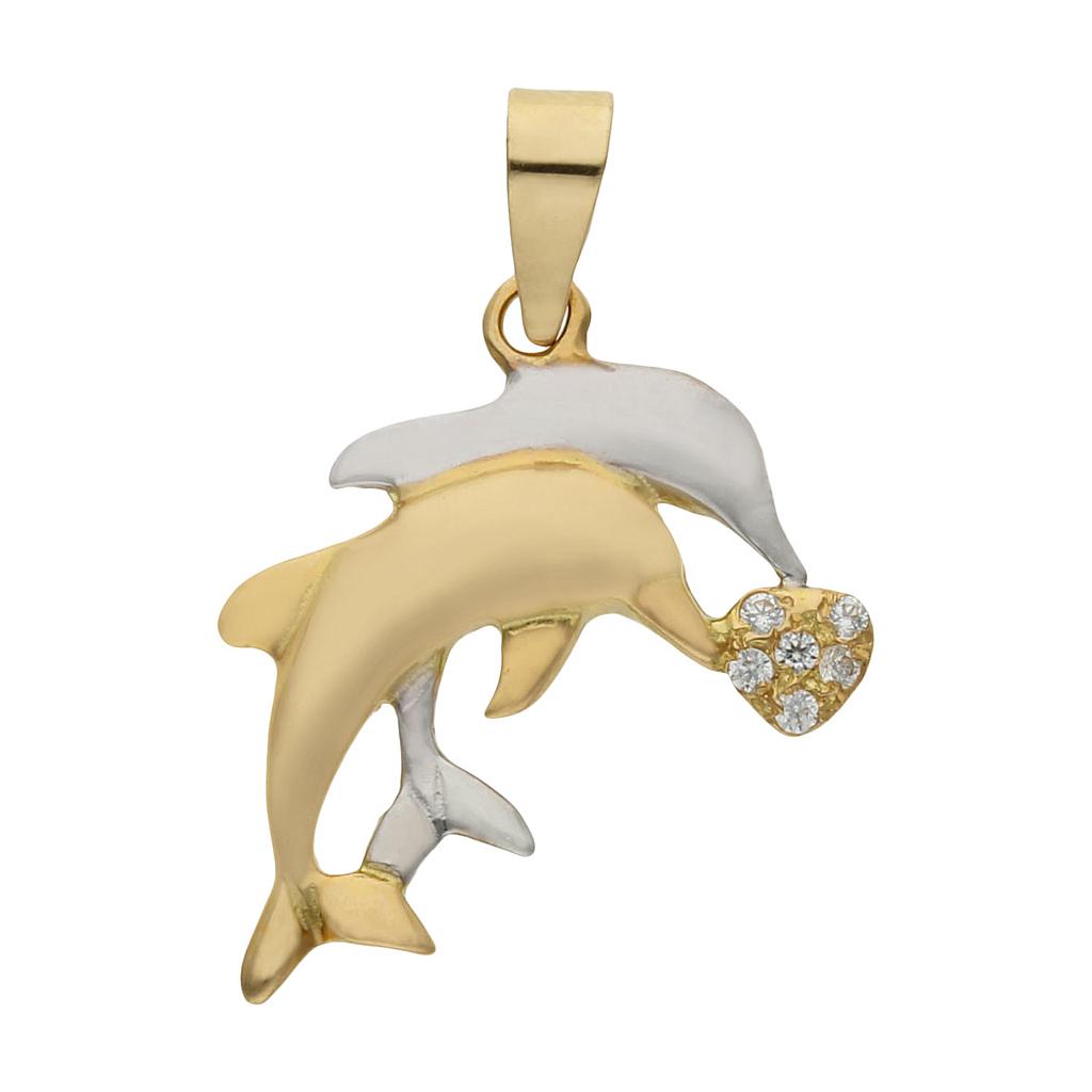 COLGANTE EN ORO DE 18KL DELFINES