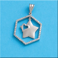 COLGANTE ESTRELLA CIRCONITAS PLATA 925MM