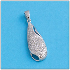 COLGANTE LAGRIMA CIRCONITAS PLATA 925MM