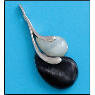 COLGANTE OJO DE AGUILA NEGRO PLATA 925MM