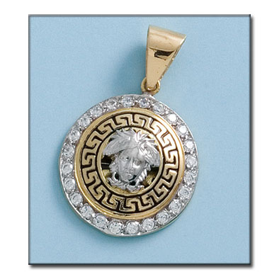 COLGANTE ORO 18KL CON GRECA CIRCONITAS