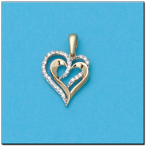 COLGANTE ORO 18KL CORAZON CON CIRCONITAS