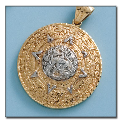 COLGANTE ORO 18KL SOL AZTECA DE 43MM