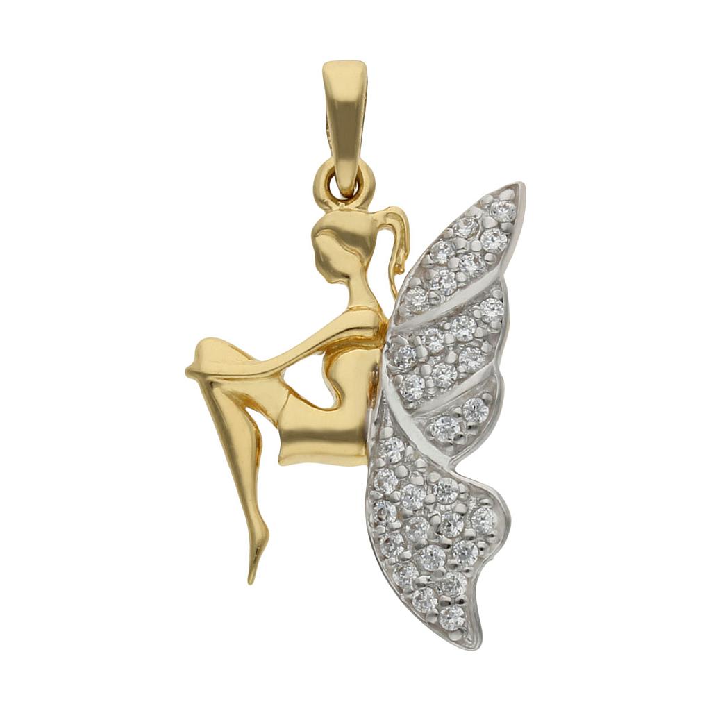 COLGANTE ORO DE 18KL HADA CIRCONITAS