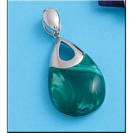 COLGANTE RESINA VERDE PLATA 925MM