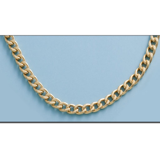 COLLAR HUECO BARBADO ORO 18KL 9MM