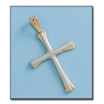 CRUZ EN ORO DE 18KL BICOLOR - 22X32MM