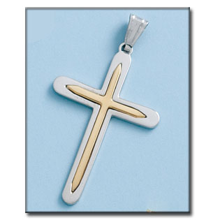 CRUZ EN ORO DE 18KL BICOLOR - 27X41MM