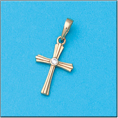CRUZ EN ORO DE 18KL CIRCONITA - 11X17MM