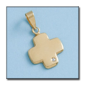 CRUZ EN ORO DE 18KL CIRCONITA - 15X18MM