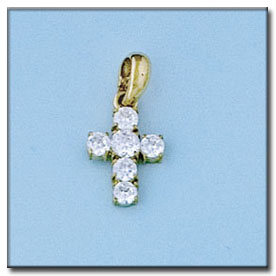 CRUZ EN ORO DE 18KL CIRCONITAS - 10X16MM