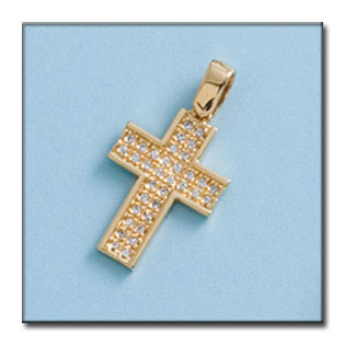 CRUZ EN ORO DE 18KL CIRCONITAS - 14X20MM
