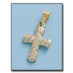 CRUZ EN ORO DE 18KL CIRCONITAS - 14X22MM