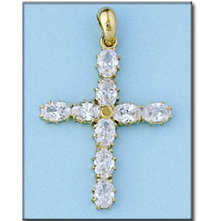 CRUZ EN ORO DE 18KL CIRCONITAS - 26X36MM