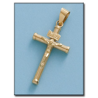 CRUZ EN ORO DE 18KL CON CRISTO - 15X28MM