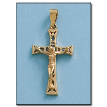 CRUZ EN ORO DE 18KL CON CRISTO - 16X30MM