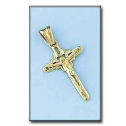 CRUZ EN ORO DE 18KL CON CRISTO - 17X26MM