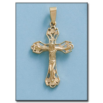 CRUZ EN ORO DE 18KL CON CRISTO - 17X28MM