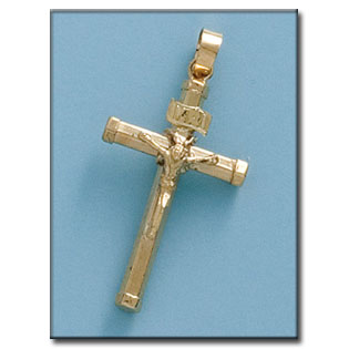 CRUZ EN ORO DE 18KL CON CRISTO - 17X30MM