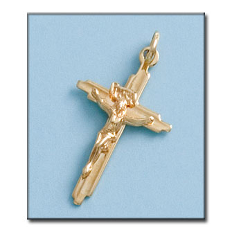 CRUZ EN ORO DE 18KL CON CRISTO - 18X31MM