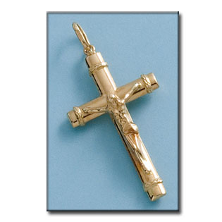 CRUZ EN ORO DE 18KL CON CRISTO - 21X37MM