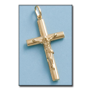 CRUZ EN ORO DE 18KL CON CRISTO - 21X38MM