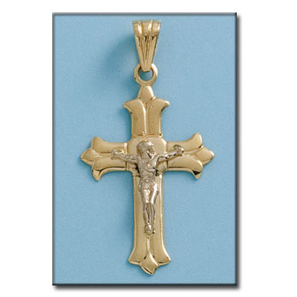 CRUZ EN ORO DE 18KL CON CRISTO - 22X36MM
