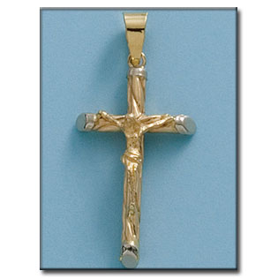 CRUZ EN ORO DE 18KL CON CRISTO- 21X36MM