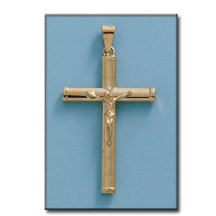 CRUZ ORO 18KL CON CRISTO - 26X40MM