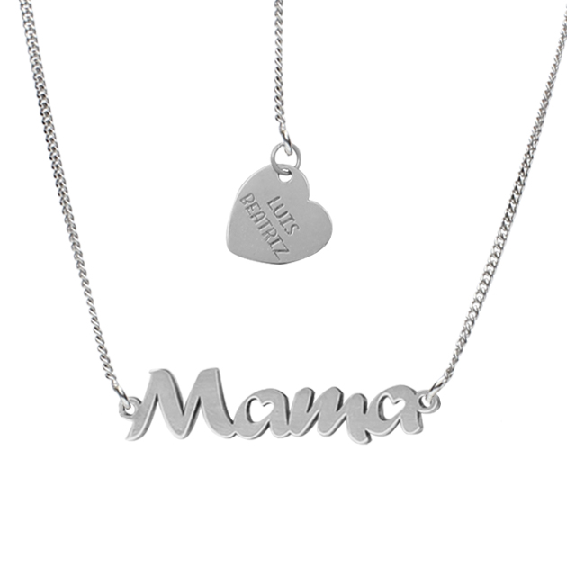 GARGANTILLA NOMBRE + CORAZON PLATA 925MM