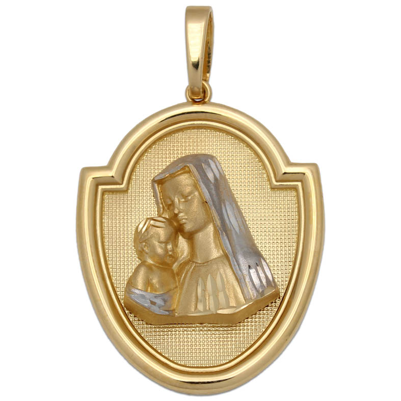 MEDALLA ORO 18KL BICOLOR DE 25X32MM