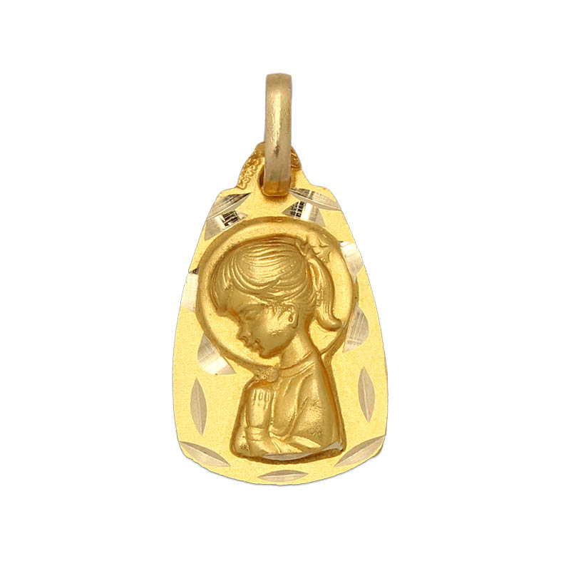 MEDALLA ORO 18KL V. NIÑA MEDIDA 11X18 MM