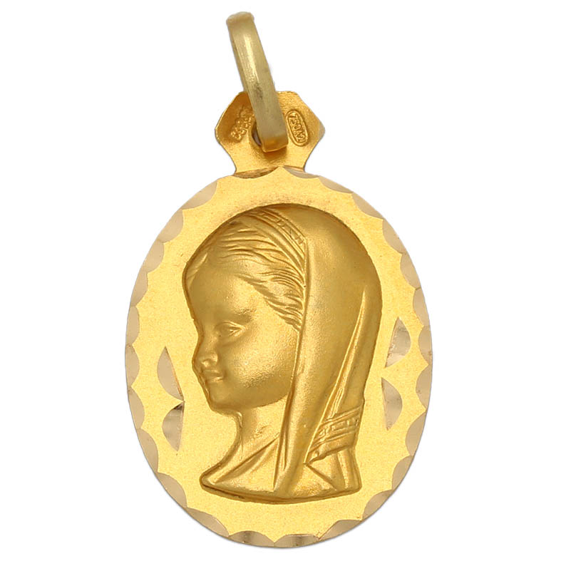 MEDALLA ORO 18KL V. NIÑA MEDIDA 16X21 MM