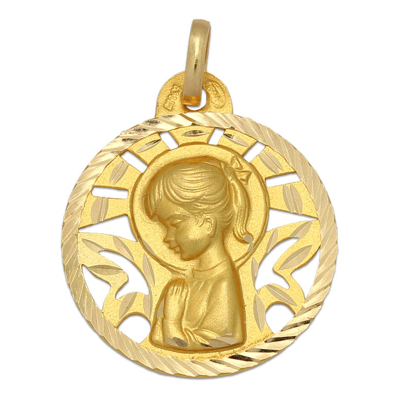 MEDALLA ORO 18KL V. NIÑA MEDIDA 20 MM
