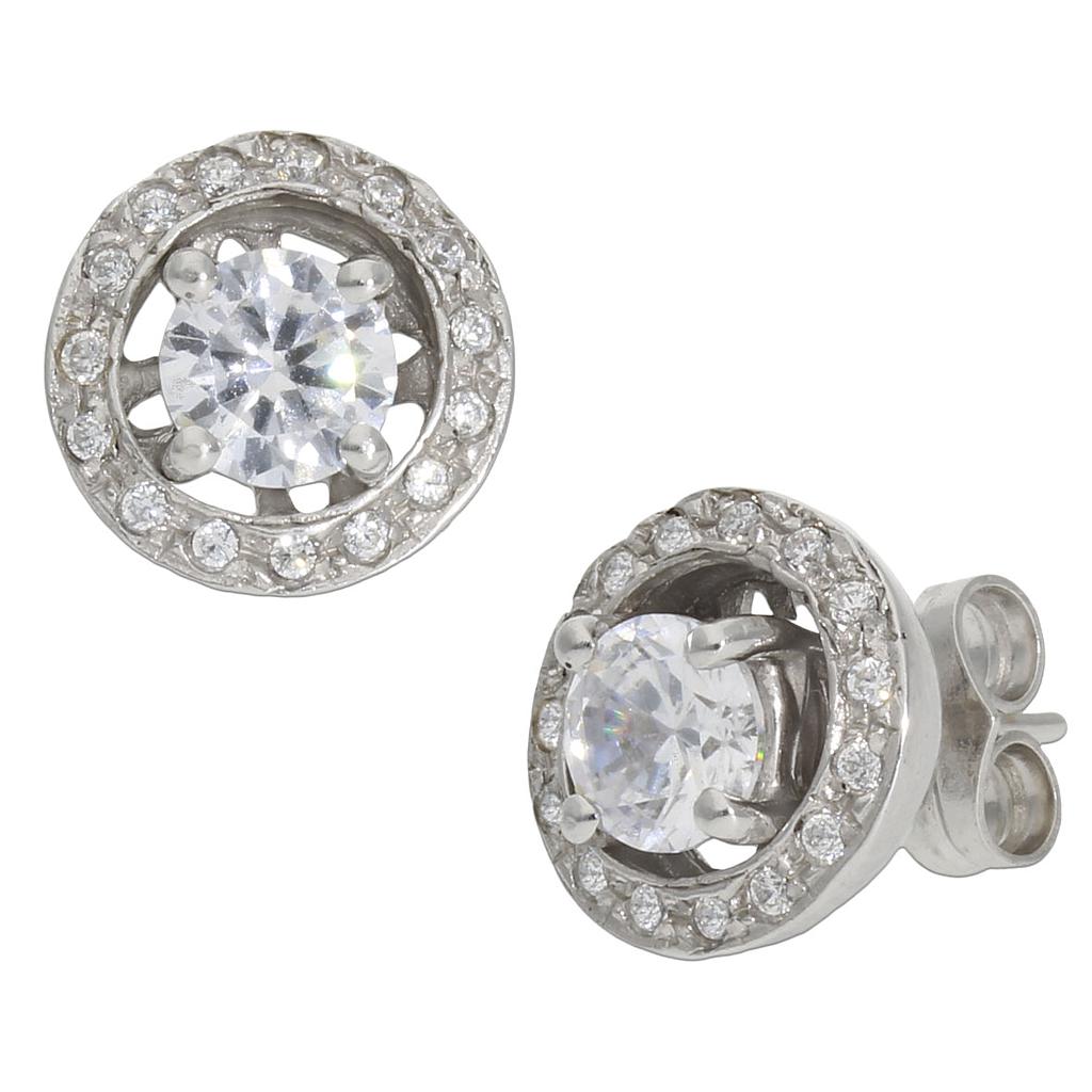 PENDIENTES 2 EN 1 O.BLANCO 18KL CIRCONITAS