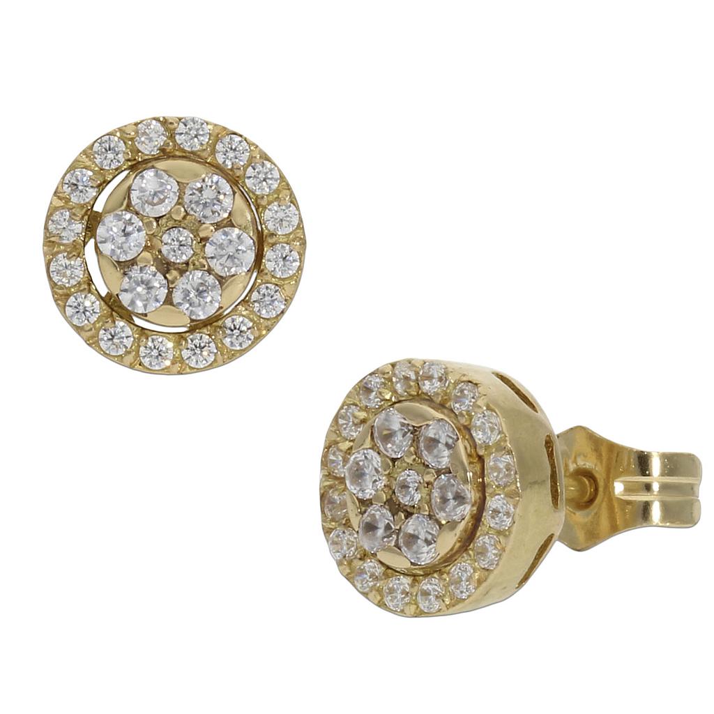 PENDIENTES 2 EN 1 ORO 18KL CIRCONITAS