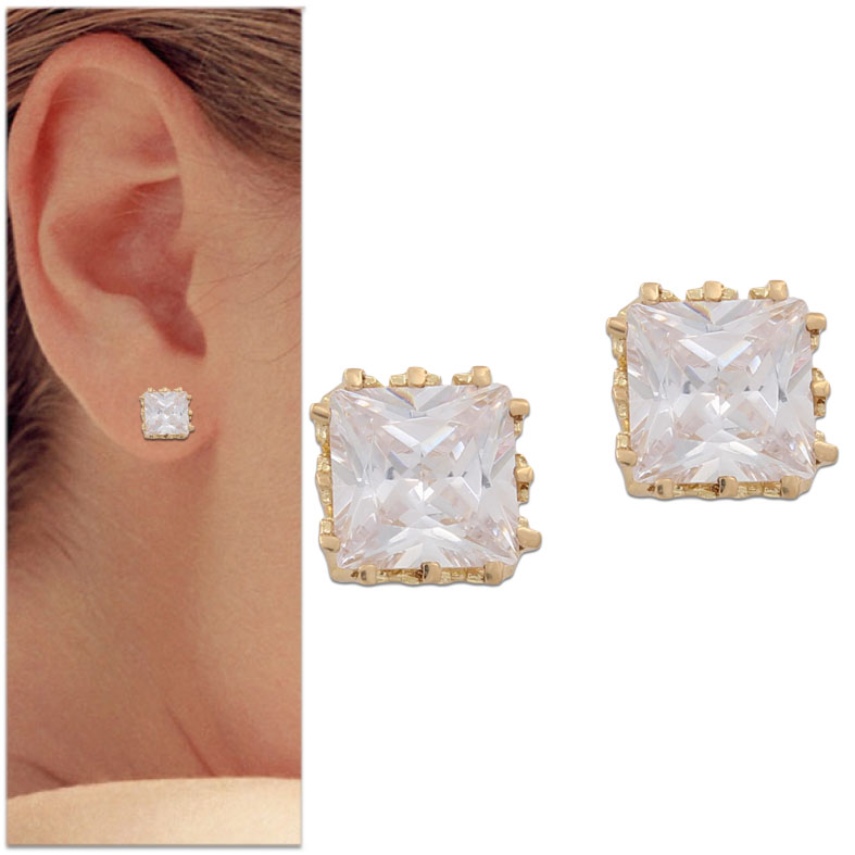 PENDIENTES CORONA ORO 18KL CIRCONITAS