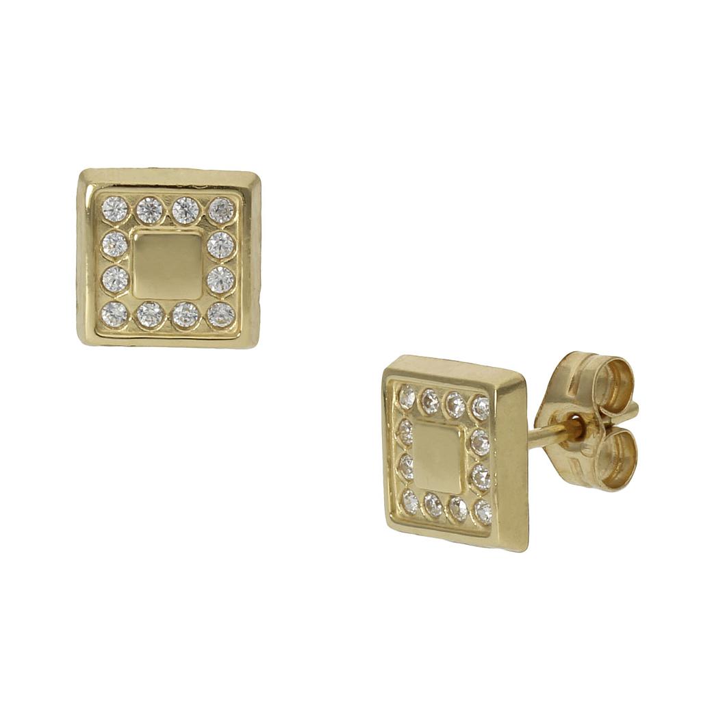 PENDIENTES CUADRADOS ORO 18KL - 7X7MM