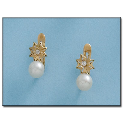 PENDIENTES EN ORO 18KL CON PERLAS